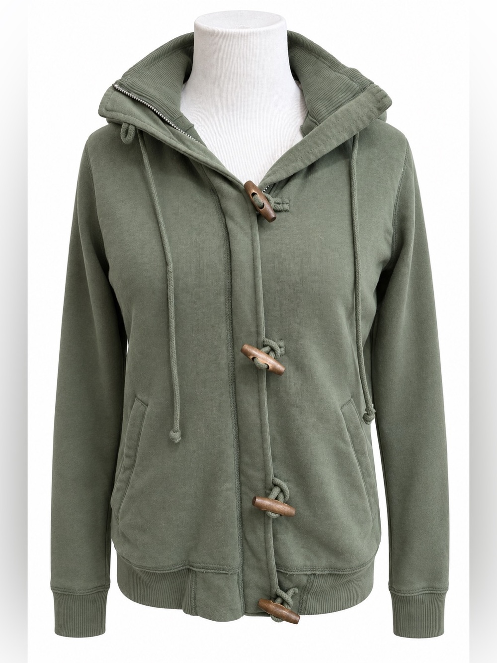 Hollister Olive Toggle Hoodie Jacket - Green